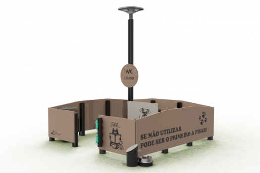 ULG-PTS-003 - Open Canine Toilet Enclosure with Signage Post
